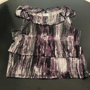 Snakeskin Ruffle Blouse